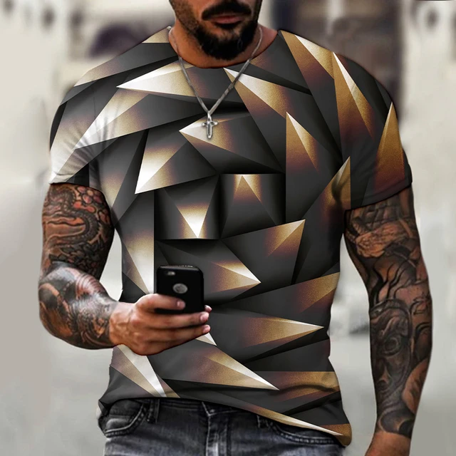 3D T Shirt For Men Fashion Hip Hop O-neck Short Sleeve Tops Abstract Harajuku Men's T-shirts Ove