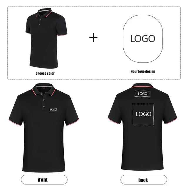 Design Your Logo POLO Printing Brand Logo Summer Cool Short Sleeve Solid Classic Polo Shirts Custom