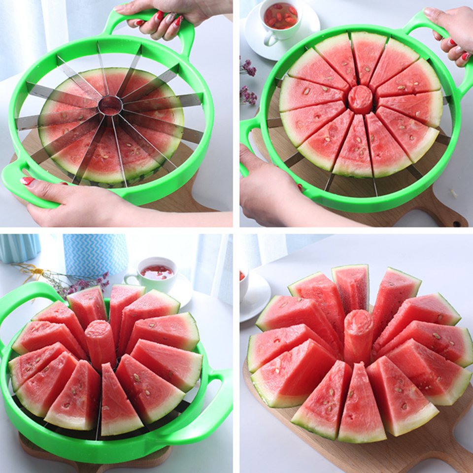 1PC Watermelon Slicer Cutter Stainless Steel Large Size Sliced Watermelon Cantaloupe Slicer Fruit Di
