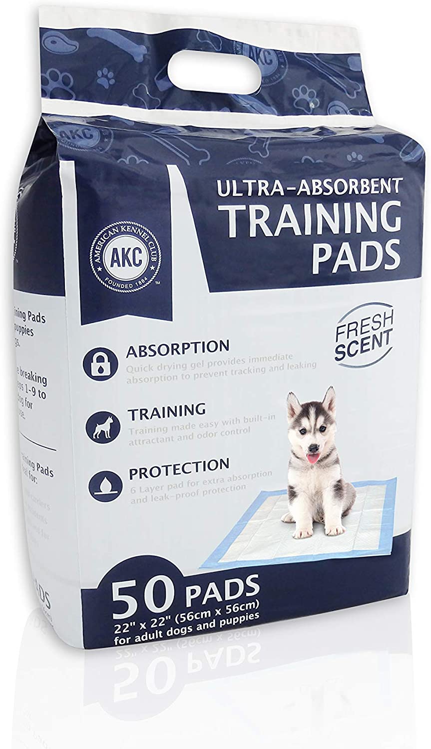 American Kennel Club Scented Puppy Training Pads with Ultra Absorbent Quick Dry Gel – 22 x 22 Puppy