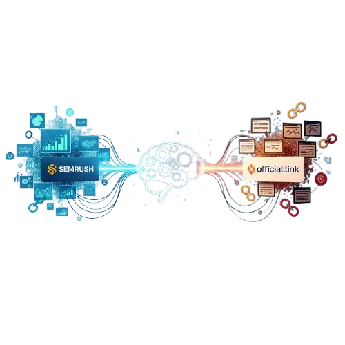 Seo goals and strategy with Semrush insights and official.link's creation