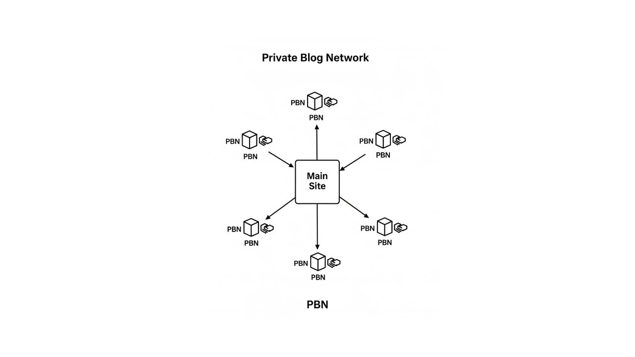 Modern illustration contrasting risky PBN link building with secure, safer SEO strategies for strong website growth.